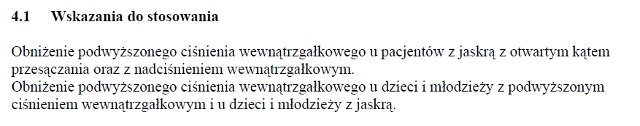 Wskazania wg ChPL