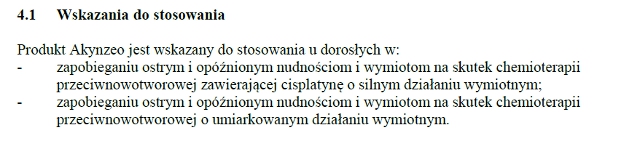 Wskazania wg ChPL