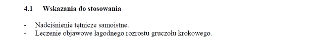 Wskazania wg ChPL