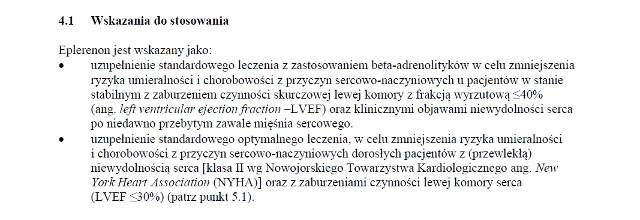 Wskazania wg ChPL