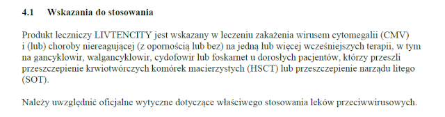 Wskazania wg ChPL