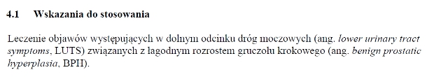 Wskazania wg ChPL