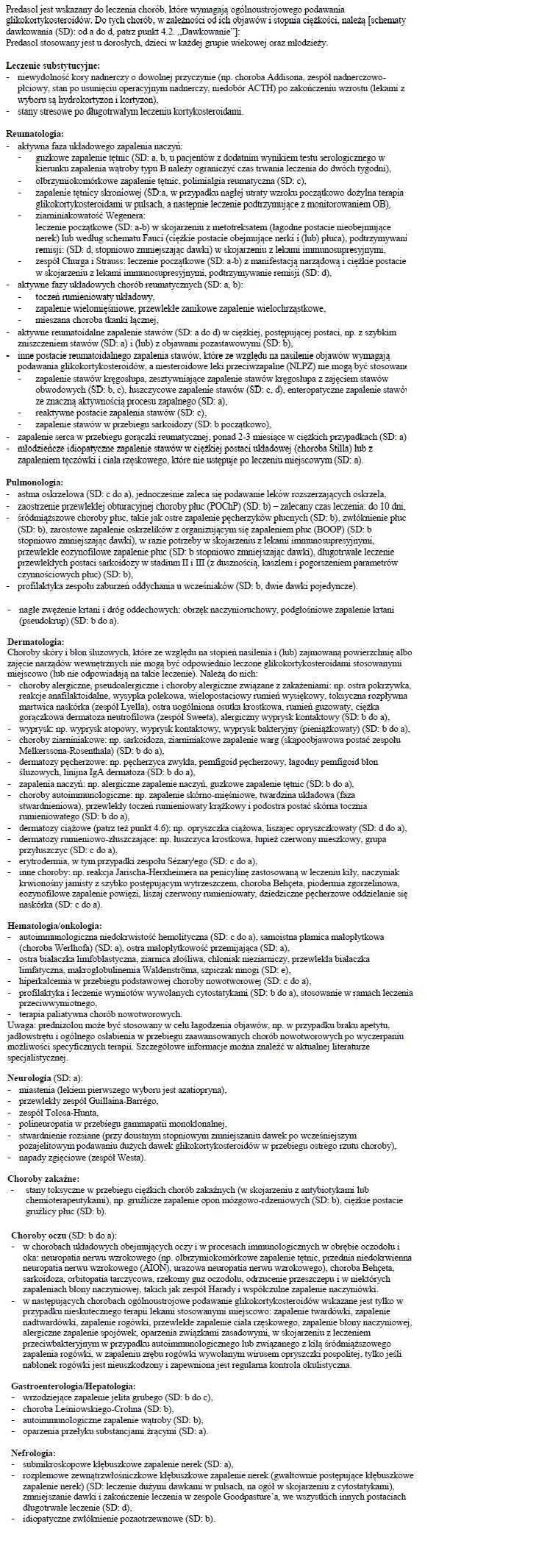Wskazania wg ChPL