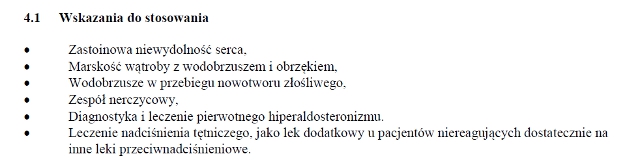 Wskazania wg ChPL